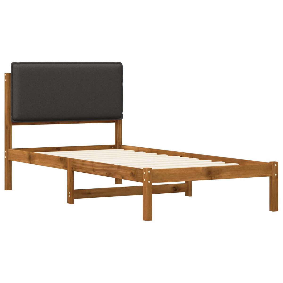 vidaXL Bed Frame with Upholstered Headboard Natural and Dark Grey
