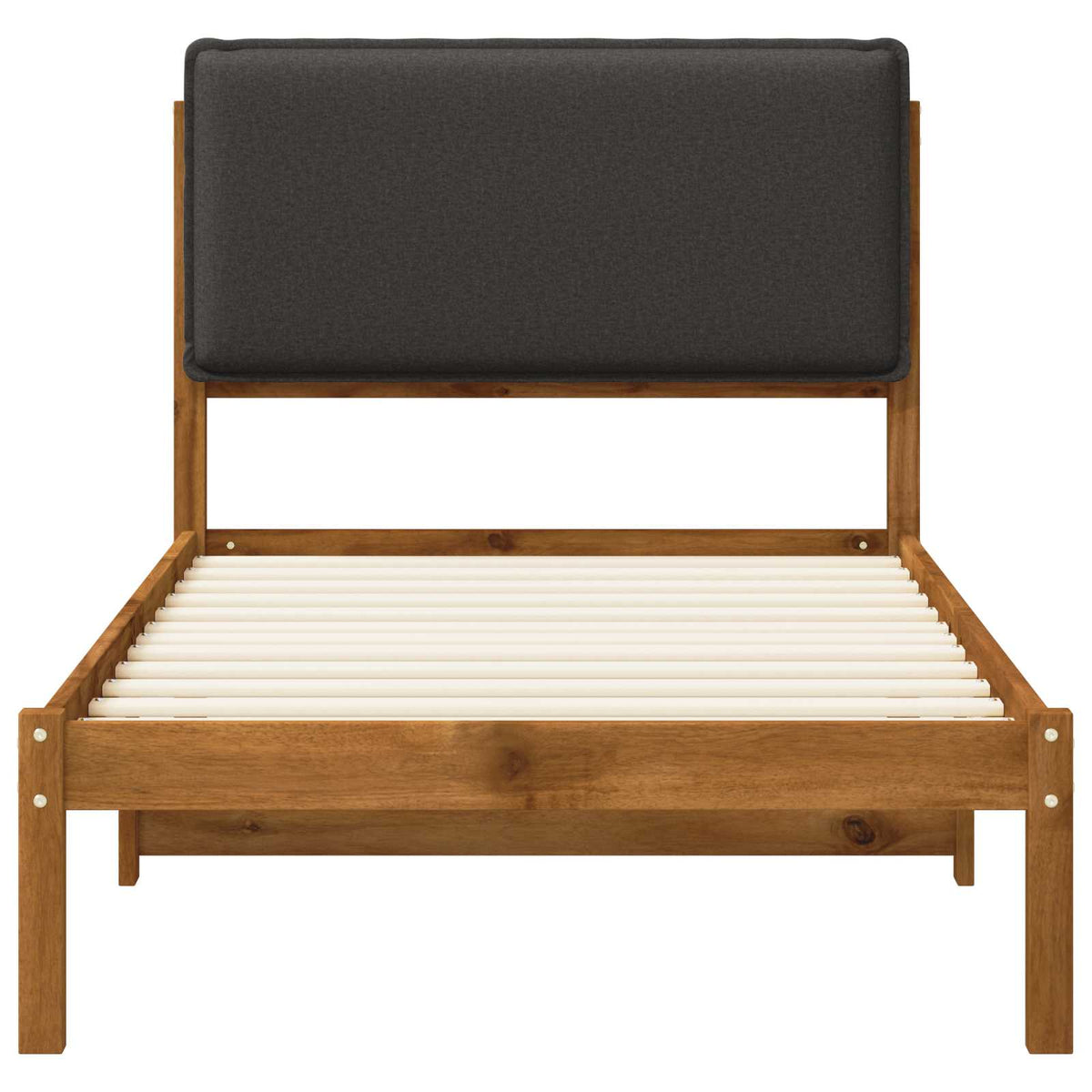 vidaXL Bed Frame with Upholstered Headboard Natural and Dark Grey