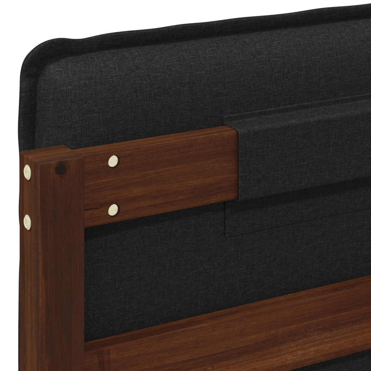 vidaXL Bed Frame with Upholstered Headboard Dark Brown and Black