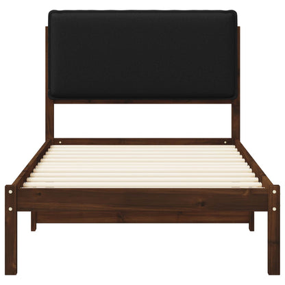 vidaXL Bed Frame with Upholstered Headboard Dark Brown and Black