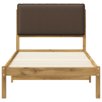 vidaXL Bed Frame with Upholstered Headboard Whitewash and Taupe