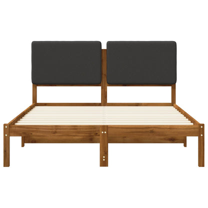 vidaXL Bed Frame with Upholstered Headboard Natural and Dark Grey