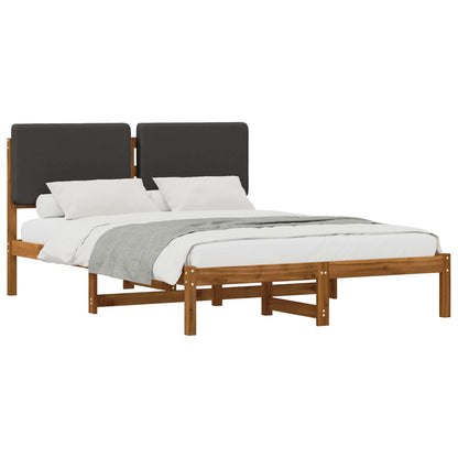 vidaXL Bed Frame with Upholstered Headboard Natural and Dark Grey