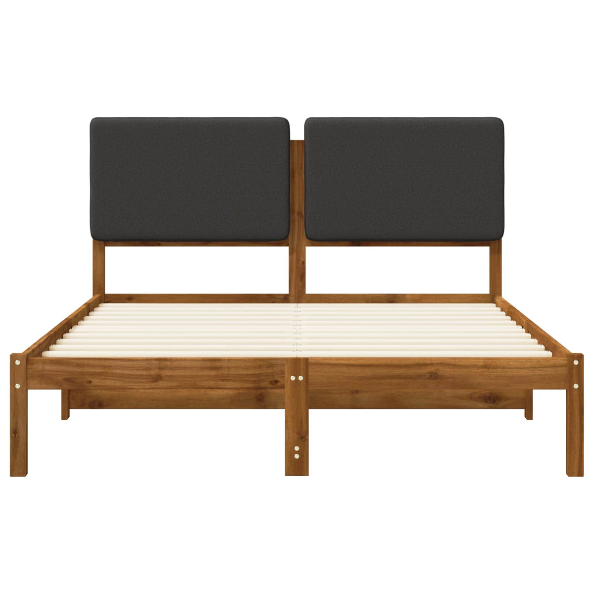 vidaXL Bed Frame with Upholstered Headboard Natural and Dark Grey