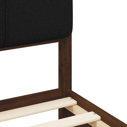 vidaXL Bed Frame with Upholstered Headboard Dark Brown and Black