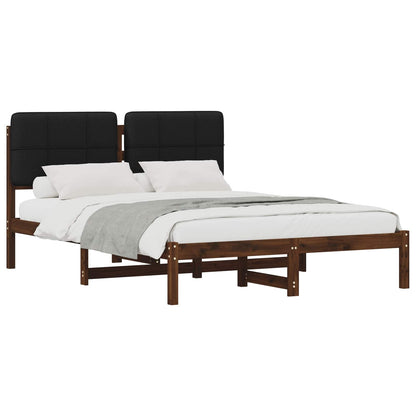 vidaXL Bed Frame with Upholstered Headboard Dark Brown and Black