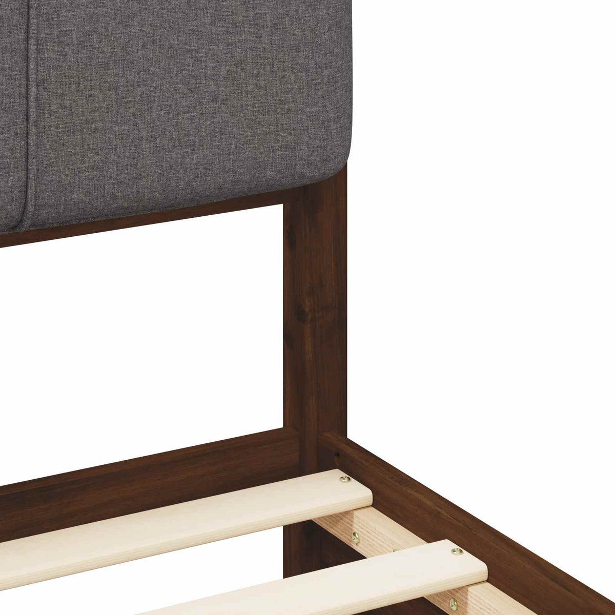 vidaXL Bed Frame with Upholstered Headboard Dark Brown and Light Grey