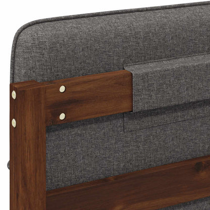 vidaXL Bed Frame with Upholstered Headboard Dark Brown and Light Grey