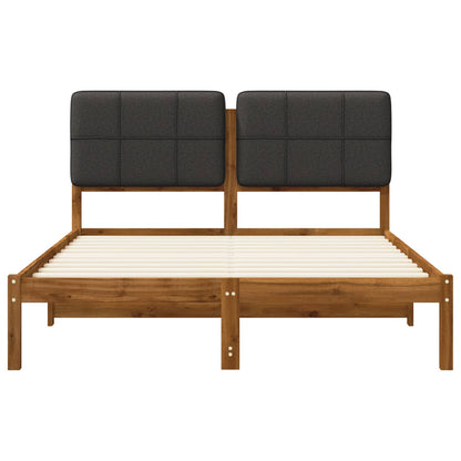 vidaXL Bed Frame with Upholstered Headboard Natural and Dark Grey