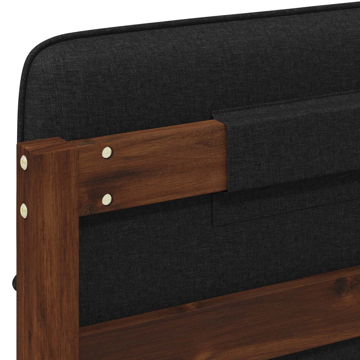 vidaXL Bed Frame with Upholstered Headboard Dark Brown and Black