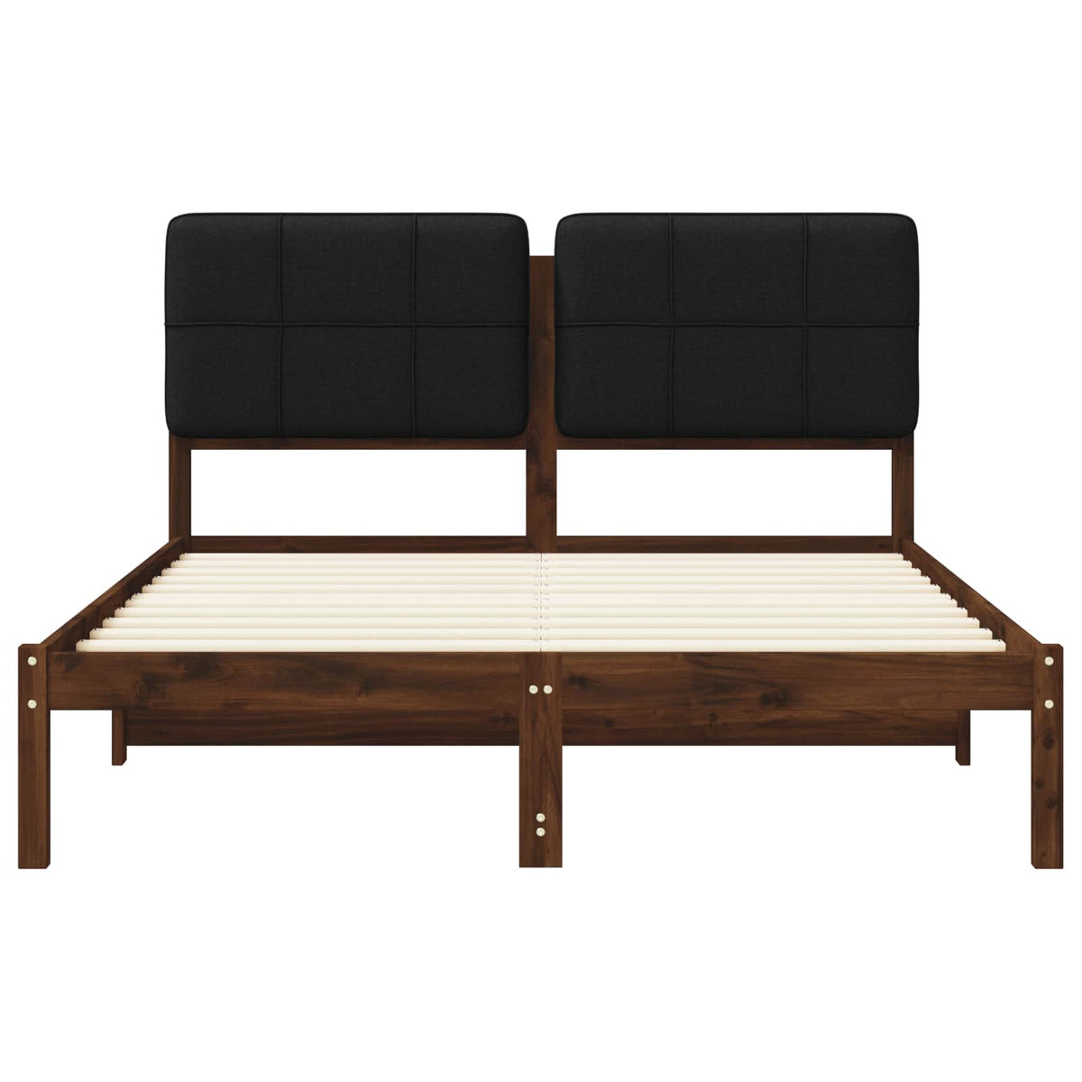 vidaXL Bed Frame with Upholstered Headboard Dark Brown and Black