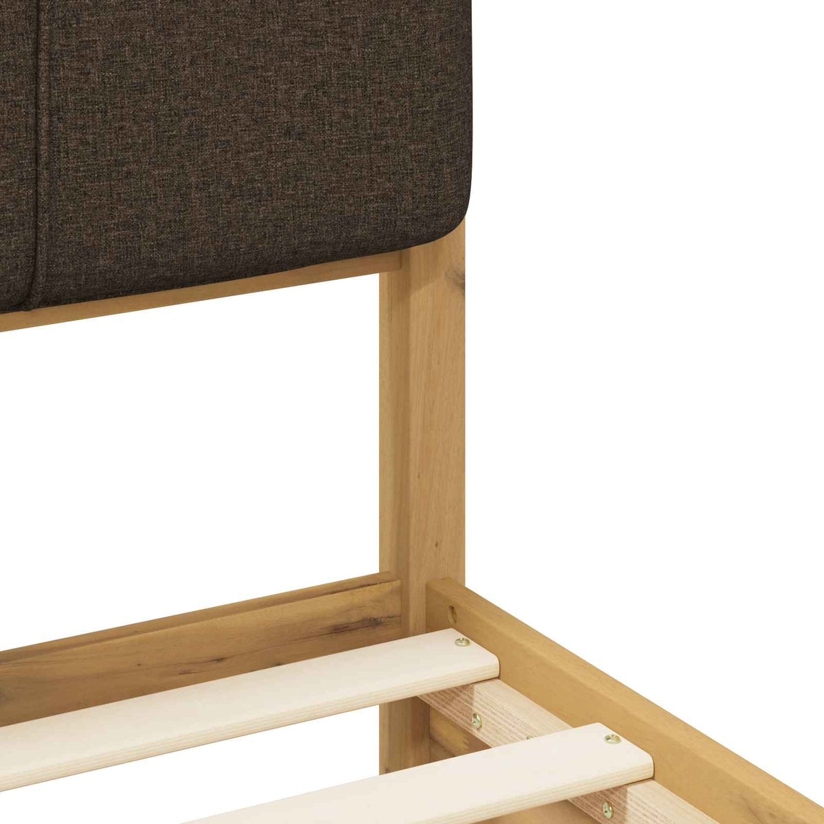 vidaXL Bed Frame with Upholstered Headboard Whitewash and Taupe