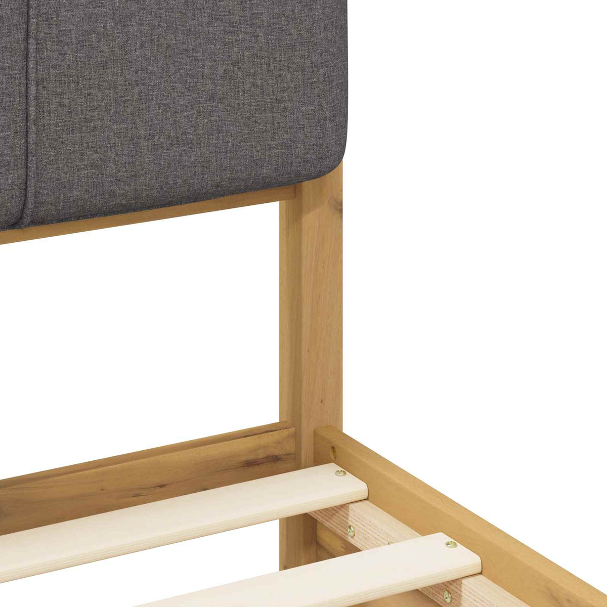 vidaXL Bed Frame with Upholstered Headboard Whitewash and Light Grey