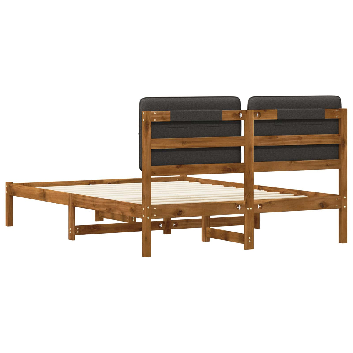 vidaXL Bed Frame with Upholstered Headboard Natural and Dark Grey