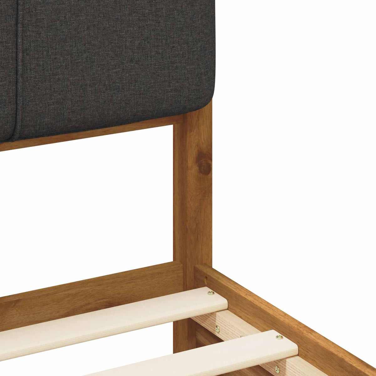 vidaXL Bed Frame with Upholstered Headboard Natural and Dark Grey