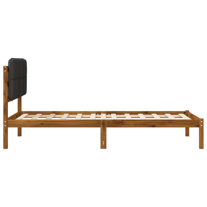 vidaXL Bed Frame with Upholstered Headboard Natural and Dark Grey