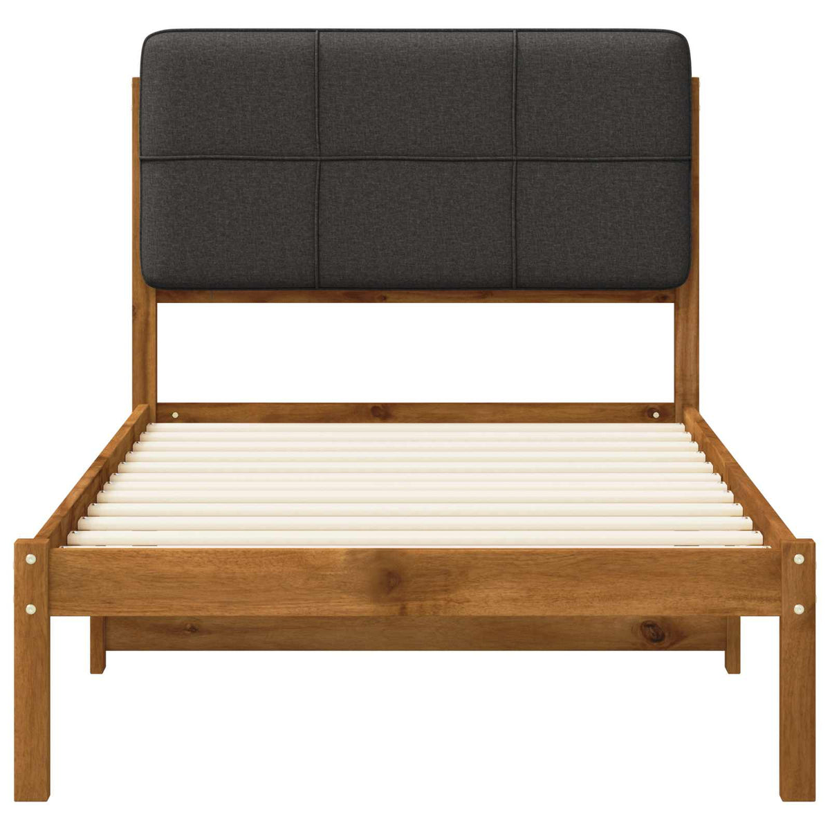 vidaXL Bed Frame with Upholstered Headboard Natural and Dark Grey