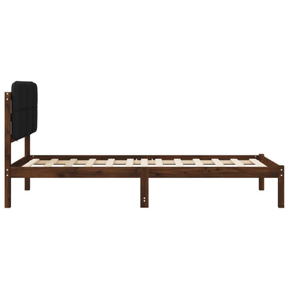 vidaXL Bed Frame with Upholstered Headboard Dark Brown and Black
