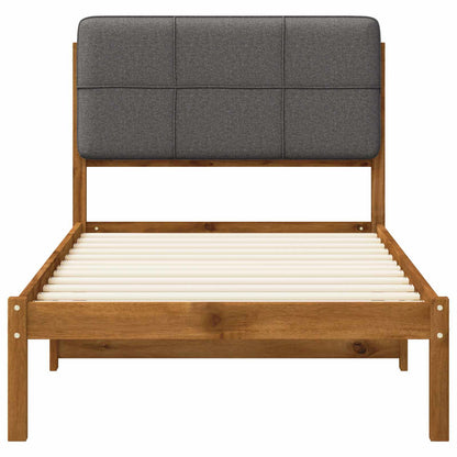 vidaXL Bed Frame with Upholstered Headboard Natural and Light Grey