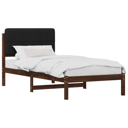 vidaXL Bed Frame with Upholstered Headboard Dark Brown and Black