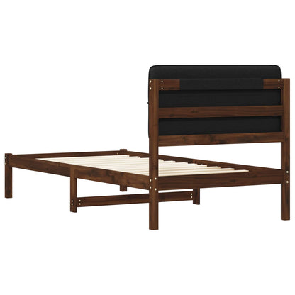 vidaXL Bed Frame with Upholstered Headboard Dark Brown and Black