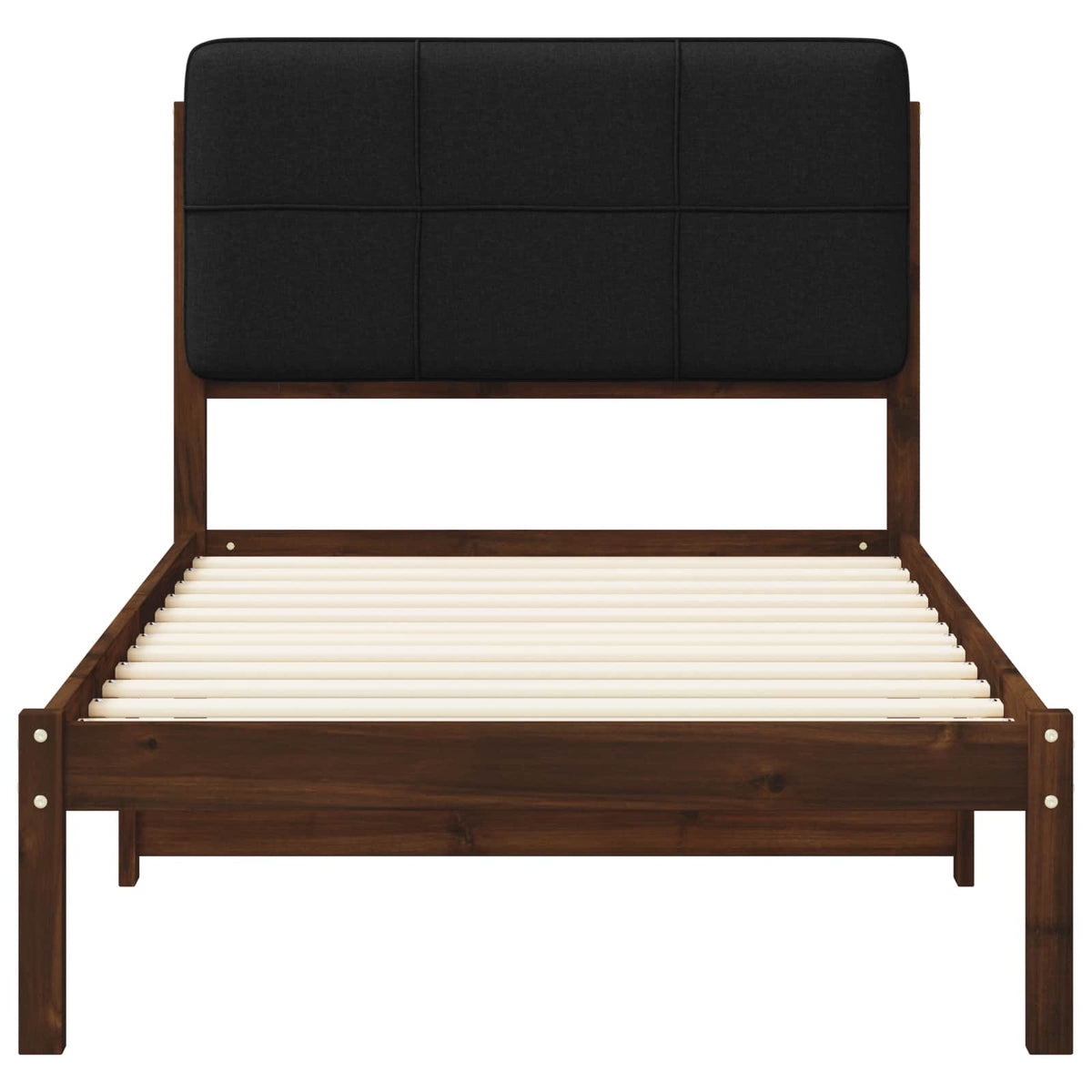 vidaXL Bed Frame with Upholstered Headboard Dark Brown and Black