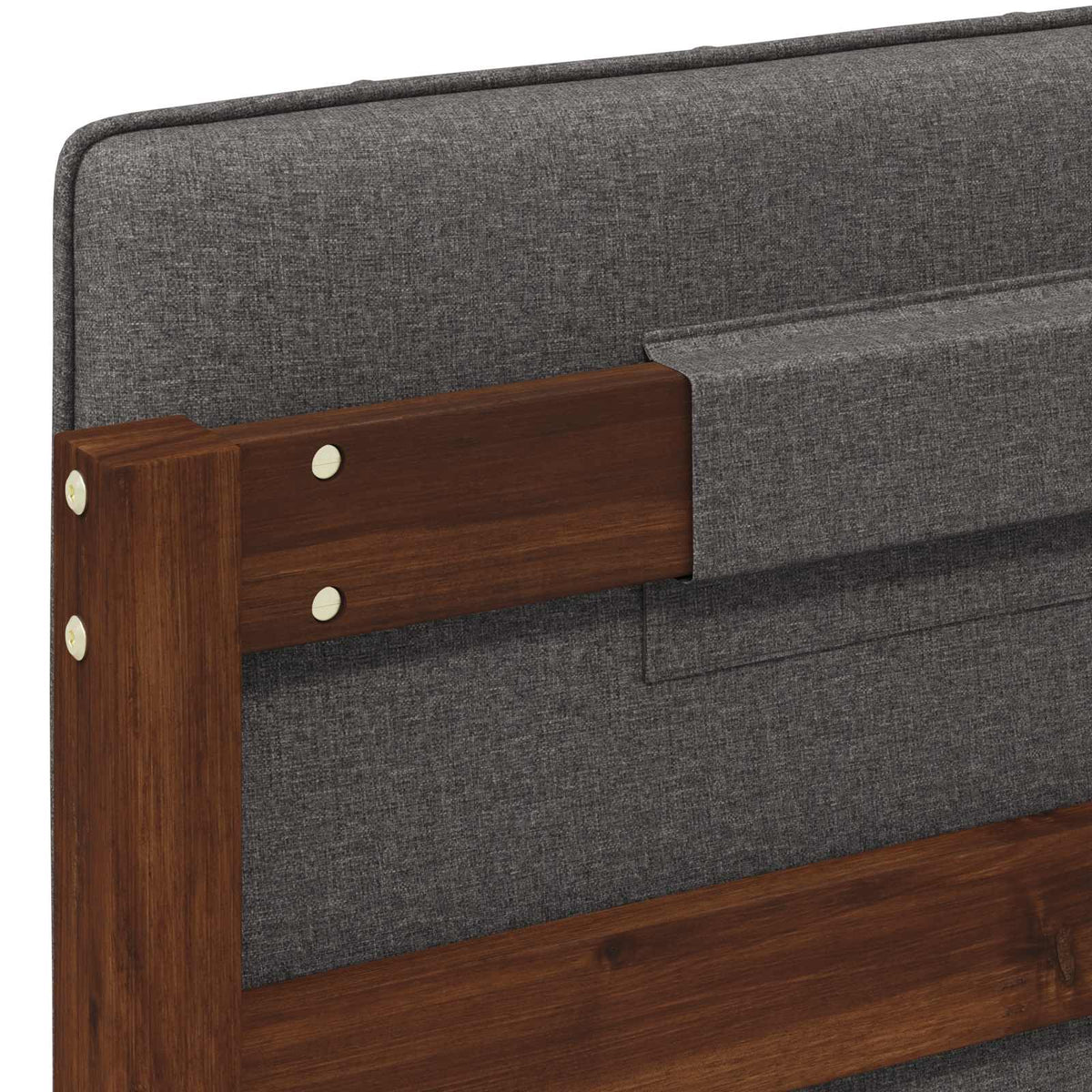 vidaXL Bed Frame with Upholstered Headboard Dark Brown and Light Grey