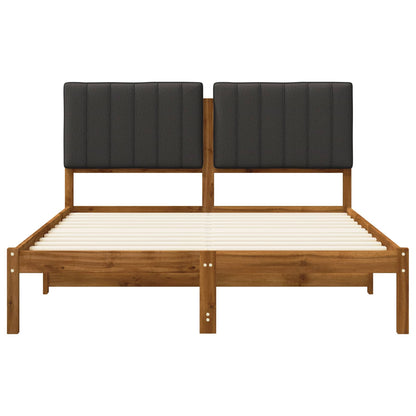 vidaXL Bed Frame with Upholstered Headboard Natural and Dark Grey