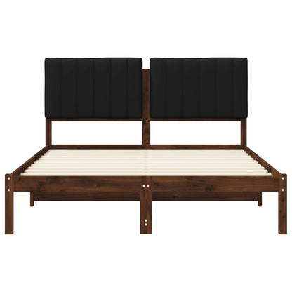 vidaXL Bed Frame with Upholstered Headboard Dark Brown and Black