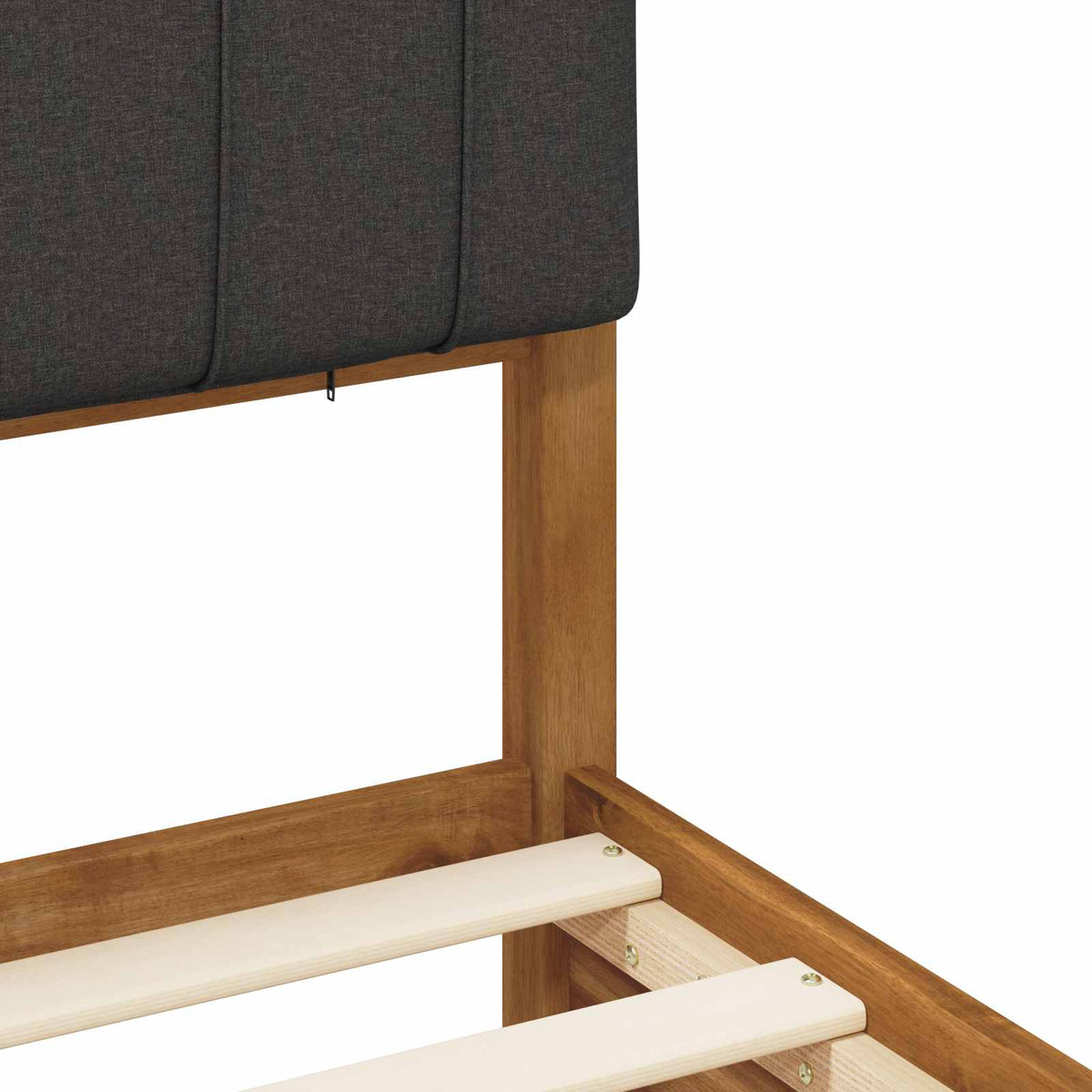 vidaXL Bed Frame with Upholstered Headboard Natural and Dark Grey