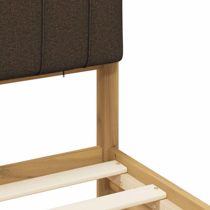 vidaXL Bed Frame with Upholstered Headboard Whitewash and Taupe