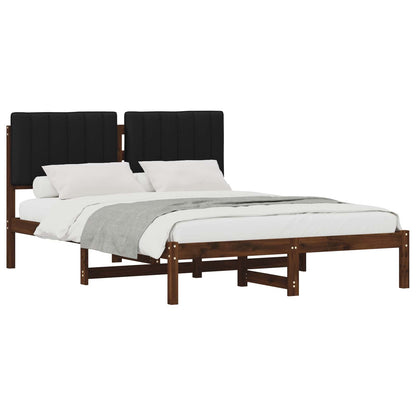 vidaXL Bed Frame with Upholstered Headboard Dark Brown and Black