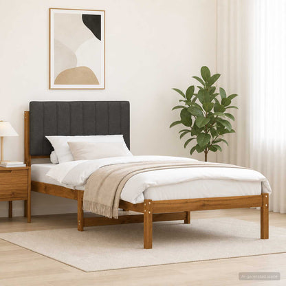 vidaXL Bed Frame with Upholstered Headboard Natural and Dark Grey