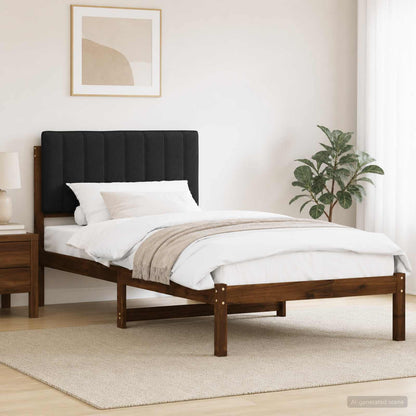 vidaXL Bed Frame with Upholstered Headboard Dark Brown and Black