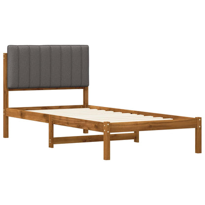 vidaXL Bed Frame with Upholstered Headboard Natural and Light Grey