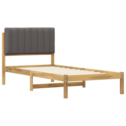 vidaXL Bed Frame with Upholstered Headboard Whitewash and Light Grey