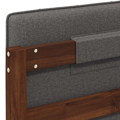 vidaXL Bed Frame with Upholstered Headboard Dark Brown and Light Grey