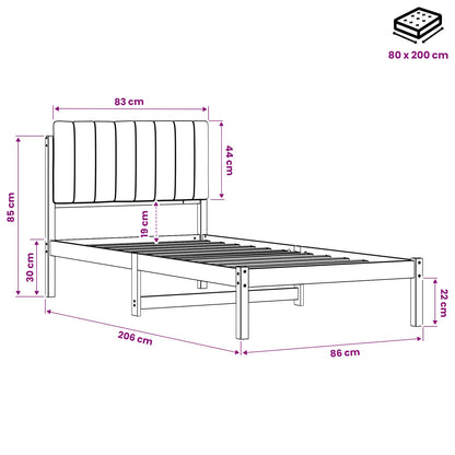 vidaXL Bed Frame with Upholstered Headboard Dark Brown and Light Grey