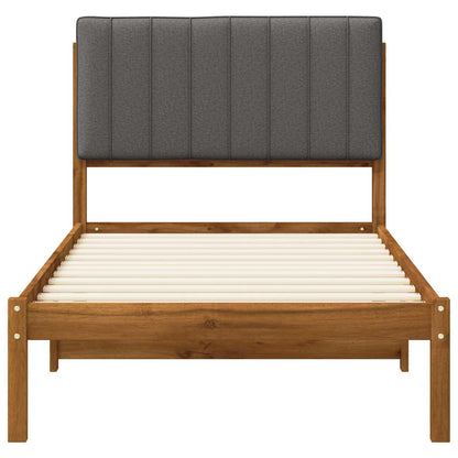 vidaXL Bed Frame with Upholstered Headboard Natural and Light Grey