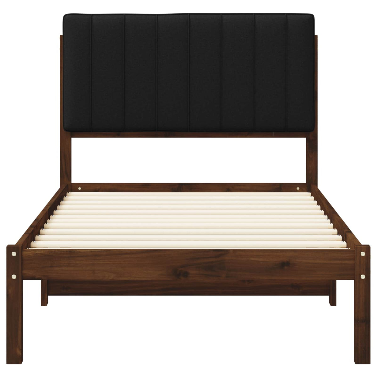 vidaXL Bed Frame with Upholstered Headboard Dark Brown and Black