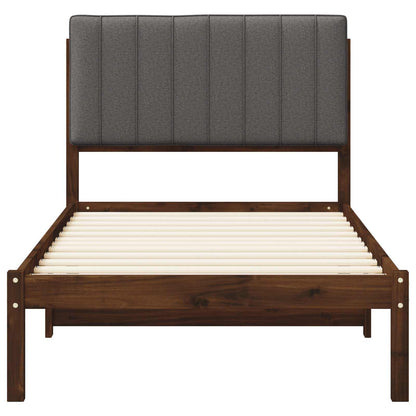 vidaXL Bed Frame with Upholstered Headboard Dark Brown and Light Grey