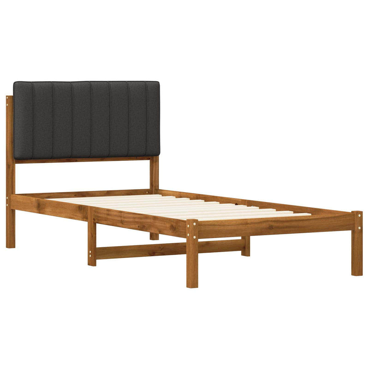 vidaXL Bed Frame with Upholstered Headboard Natural and Dark Grey