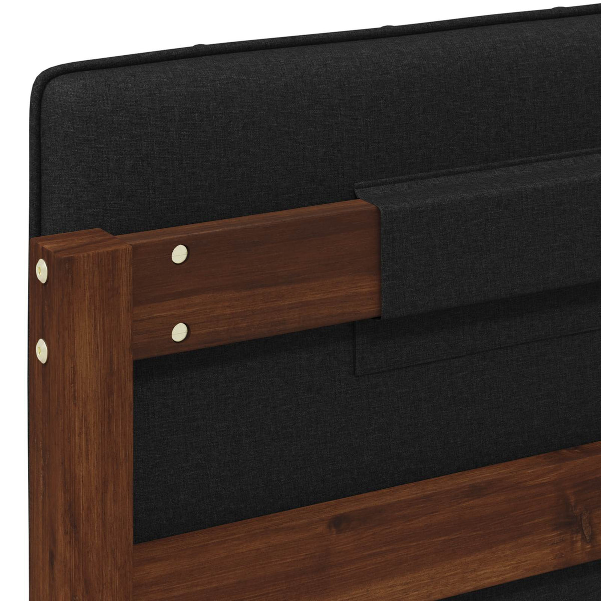 vidaXL Bed Frame with Upholstered Headboard Dark Brown and Black