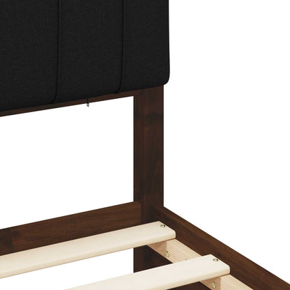 vidaXL Bed Frame with Upholstered Headboard Dark Brown and Black