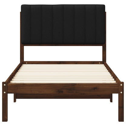vidaXL Bed Frame with Upholstered Headboard Dark Brown and Black