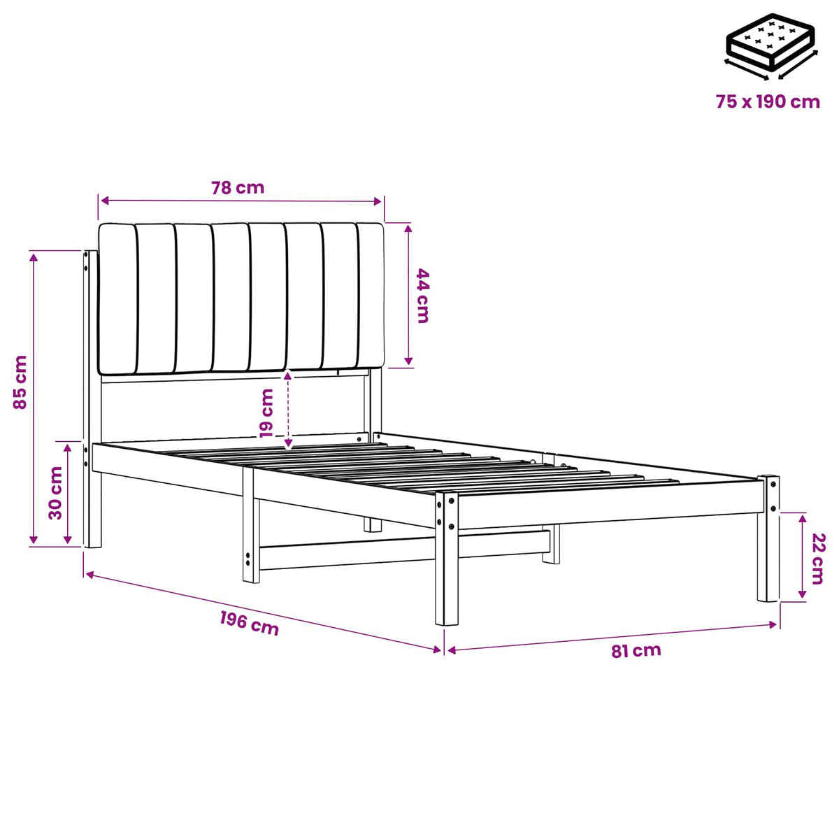 vidaXL Bed Frame with Upholstered Headboard Dark Brown and Light Grey