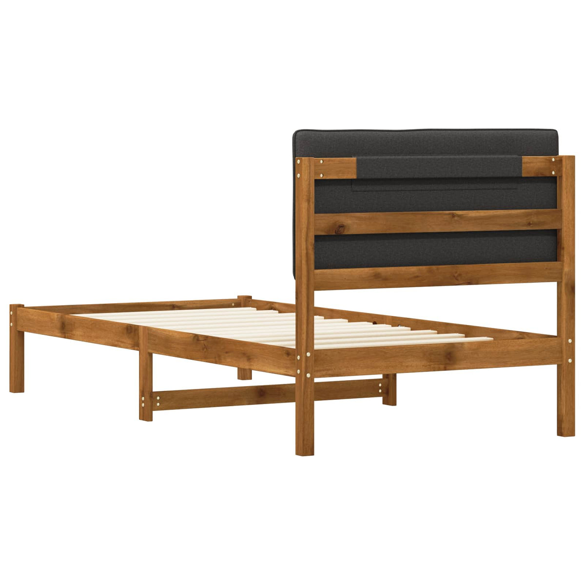 vidaXL Bed Frame with Upholstered Headboard Natural and Dark Grey