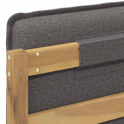 vidaXL Bed Frame with Upholstered Headboard Whitewash and Light Grey