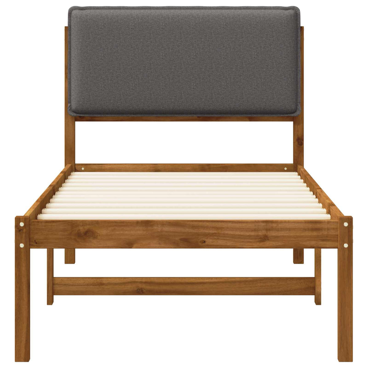 vidaXL Bed Frame with Upholstered Headboard Natural and Light Grey