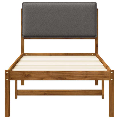 vidaXL Bed Frame with Upholstered Headboard Natural and Light Grey